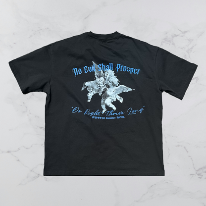 "DO RIGHT, THRIVE LONG" TEE (BLACK/BLUE)