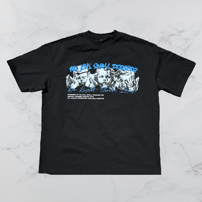 "DO RIGHT, THRIVE LONG" TEE (BLACK/BLUE)