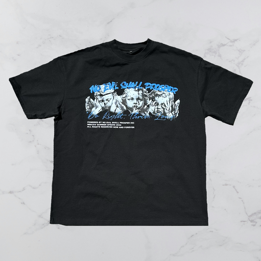 "DO RIGHT, THRIVE LONG" TEE (BLACK/BLUE)