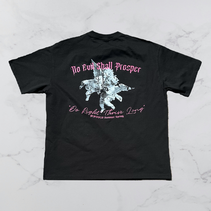 "DO RIGHT, THRIVE LONG" TEE (BLACK/PINK)