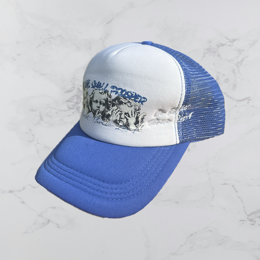 "DO RIGHT, THRIVE LONG" TRUCKER HAT (BLUE)